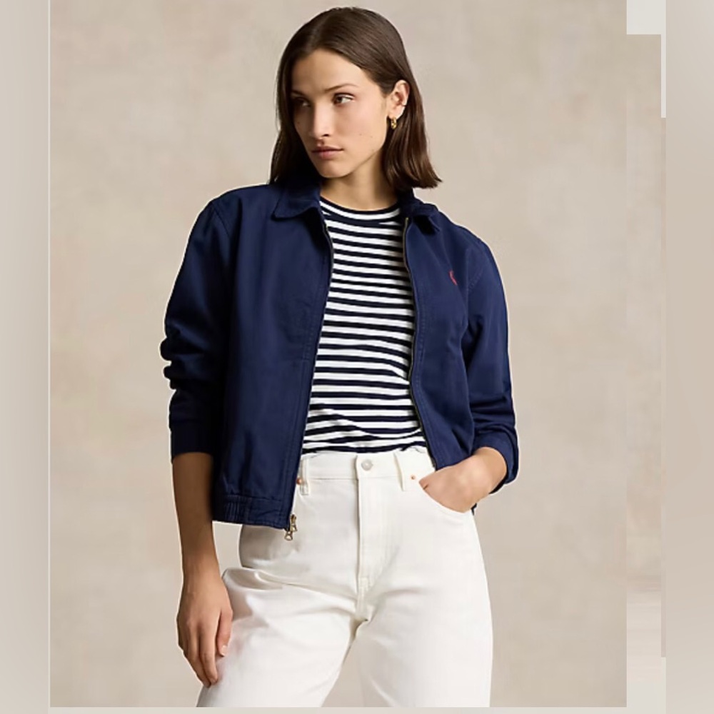 NWT Ralph Lauren Dark Blue Cotton Twill Bomber Style Jacket Sz. XXL